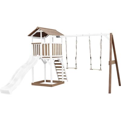 Axi Beach Tower - Doppel-Schaukel Braun/Weiß - Spielturm Axi Beach Tower - Doppel-Schaukel Braun/Weiß - Spielturm