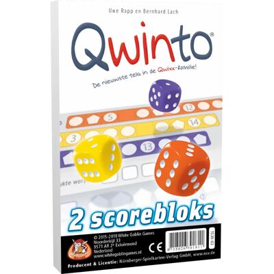 White Goblin Games Qwinto Feuille de score - Feuille de score - Publicité White Goblin Games Qwinto Feuille de score - Feuille de score - Publicité