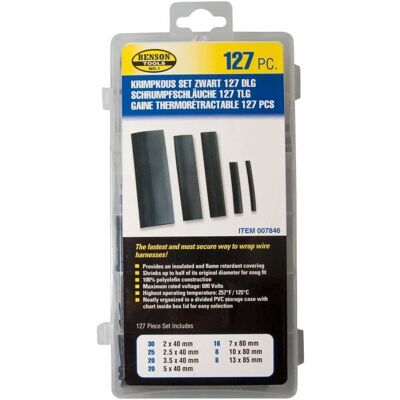 Kit de 120 pièces de tubes thermorétractables BensonTools - Kit de tubes thermorétractables - Publicité Kit de 120 pièces de tubes thermorétractables BensonTools - Kit de tubes thermorétractables - Publicité