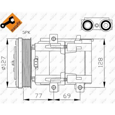 NRF FS10-170 12 PAG 46 Klimakompressor - Ford Kompatibel NRF FS10-170 12 PAG 46 Klimakompressor - Ford Kompatibel