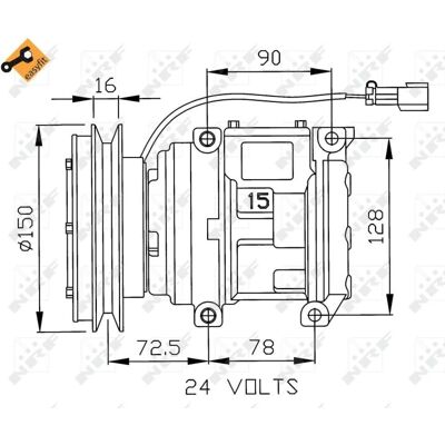 NRF 10PA15C Kompressor - Easy Fit für 24V Klimaanlage NRF 10PA15C Kompressor - Easy Fit für 24V Klimaanlage