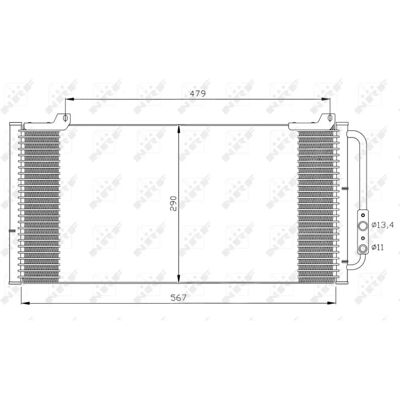 Condenseur de Climatisation NRF 35346 - 570mm, 290mm, R 134a Condenseur de Climatisation NRF 35346 - 570mm, 290mm, R 134a