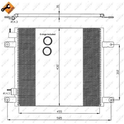 NRF Easy Fit 35364 Alumiininen Auton Ilmastointikondensaattori - Kondensaattori NRF Easy Fit 35364 Alumiininen Auton Ilmastointikondensaattori - Kondensaattori