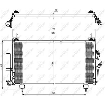 NRF Mitsubishi Kompressorkondensator - Easy Fit, Med Torkare NRF Mitsubishi Kompressorkondensator - Easy Fit, Med Torkare