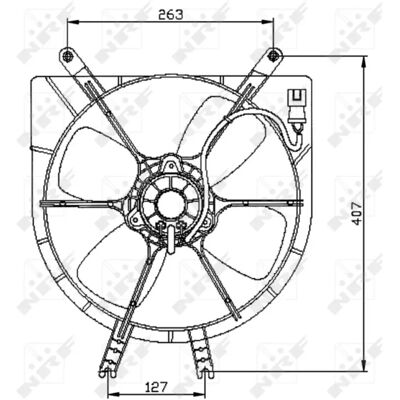 NRF 47042 Väliventilaatori - Radiatorin, 130W, 12V NRF 47042 Väliventilaatori - Radiatorin, 130W, 12V