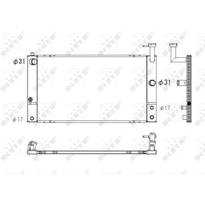 Radiatore in alluminio NRF 53747 - Raffreddamento motore Radiatore in alluminio NRF 53747 - Raffreddamento motore