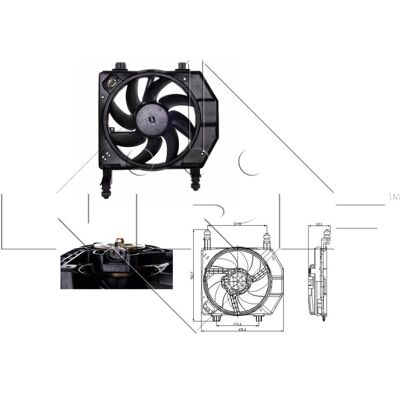 NRF 47077 Radiatorfläktmotor för Ford Fiesta 4 - D-ram, 8 blad, 12V NRF 47077 Radiatorfläktmotor för Ford Fiesta 4 - D-ram, 8 blad, 12V