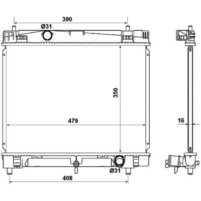 Radiator din aluminiu NRF 53972 - Răcire cu apă - Toyota Verso S Radiator din aluminiu NRF 53972 - Răcire cu apă - Toyota Verso S