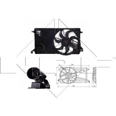 NRF 47291 Radiator Fan Motor - 7 Blades, 12V, 390mm NRF 47291 Radiator Fan Motor - 7 Blades, 12V, 390mm