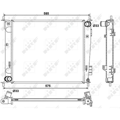 NRF 53057 Radiator - Aluminium - 16mm Djup - Sammansvetsad Galler - Motor Kylning NRF 53057 Radiator - Aluminium - 16mm Djup - Sammansvetsad Galler - Motor Kylning