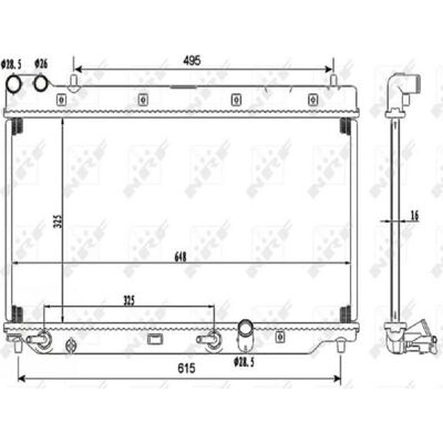 Radiatore NRF 53110 in alluminio - Raffreddamento acqua/olio - Honda Jazz 2 Radiatore NRF 53110 in alluminio - Raffreddamento acqua/olio - Honda Jazz 2