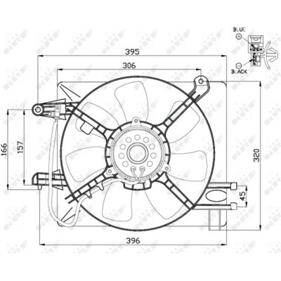 NRF 47486 Radiatorfläktmotor - Rektangulär - 7 Blad - 12V NRF 47486 Radiatorfläktmotor - Rektangulär - 7 Blad - 12V