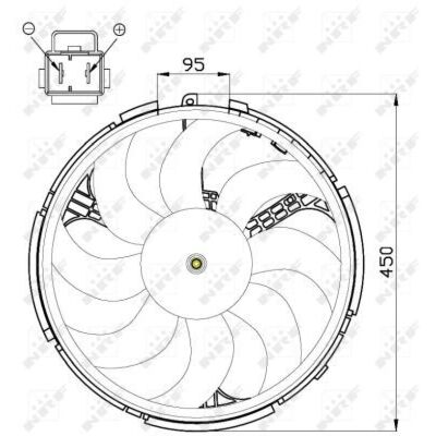 Ventilatore di raffreddamento NRF 47506 - 310mm, antiorario, 200W Ventilatore di raffreddamento NRF 47506 - 310mm, antiorario, 200W