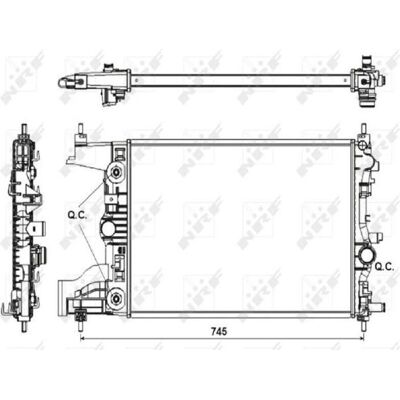 Radiator NRF 53153 - Chłodzenie, Aluminium, Czujnik Radiator NRF 53153 - Chłodzenie, Aluminium, Czujnik