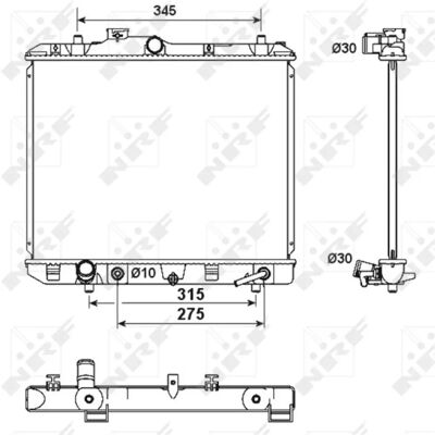 NRF 53158 Alumiinilämmitin vesipohjaiseen/öljyjäähdytykseen - Radiator NRF 53158 Alumiinilämmitin vesipohjaiseen/öljyjäähdytykseen - Radiator