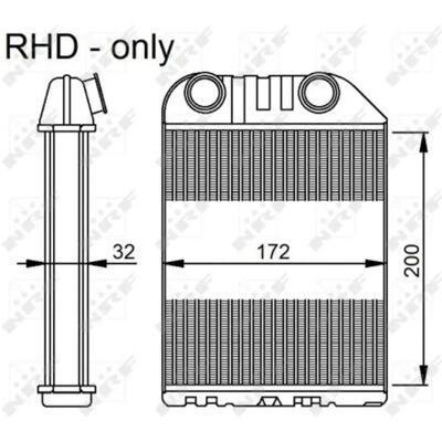 NRF 54286 Radiador de Aquecimento Opel Vectra B - Sem Sistema de Tubulação NRF 54286 Radiador de Aquecimento Opel Vectra B - Sem Sistema de Tubulação