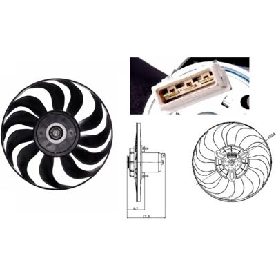 Ventilatore NRF 47641 - Forma ovale - Senza telaio - Raffreddamento radiatore Ventilatore NRF 47641 - Forma ovale - Senza telaio - Raffreddamento radiatore