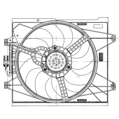NRF 47655 Radiator Ventilator Motor - 405mm, 12V, med ramme NRF 47655 Radiator Ventilator Motor - 405mm, 12V, med ramme