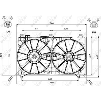 NRF 47580 Ventilator - Radiator Køling - 7 Blade - 12V NRF 47580 Ventilator - Radiator Køling - 7 Blade - 12V
