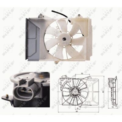 Yaris I 3/5 porte NRF 47697 motore del ventilatore radiatore Yaris I 3/5 porte NRF 47697 motore del ventilatore radiatore