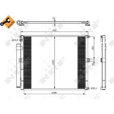 Nrf Easy Fit Toyota Kondensator - Alumiini, 556x475x17mm Nrf Easy Fit Toyota Kondensator - Alumiini, 556x475x17mm