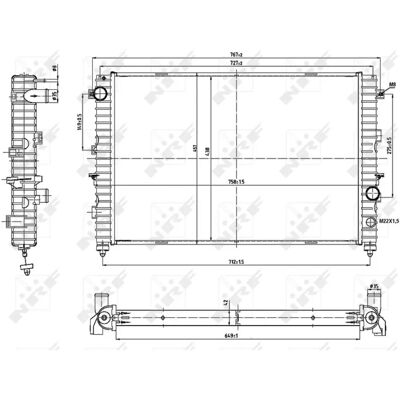 NRF 53197 Aluminiumradiator - Svetsade kylflänsar för Land Rover Discovery 2 NRF 53197 Aluminiumradiator - Svetsade kylflänsar för Land Rover Discovery 2