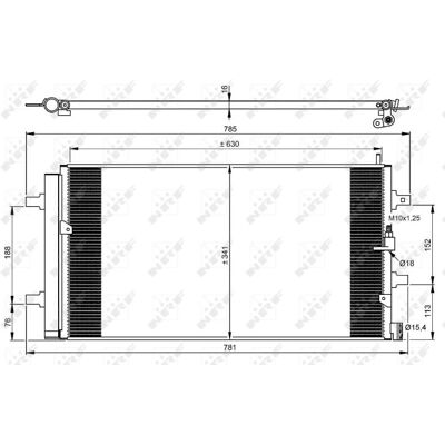 Alumiininen jäähdyttimen kondensaattori Audi A6 - 630mm, 3 variaatiota Alumiininen jäähdyttimen kondensaattori Audi A6 - 630mm, 3 variaatiota