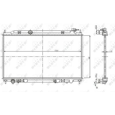 Radiator NRF 56080 din aluminiu - Răcire apă-ulei - Easy Fit - Fante sudate Radiator NRF 56080 din aluminiu - Răcire apă-ulei - Easy Fit - Fante sudate