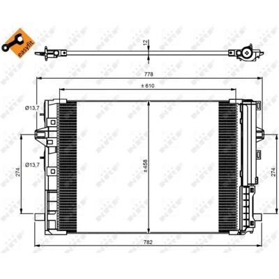 NRF Easy Fit 350081 Airconditioning Condenser met Droger - Auto Onderdelen NRF Easy Fit 350081 Airconditioning Condenser met Droger - Auto Onderdelen