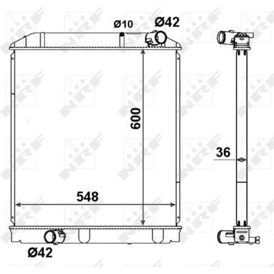 Radiator NRF 58442 z aluminium - System chłodzenia Toyota Dyna Radiator NRF 58442 z aluminium - System chłodzenia Toyota Dyna