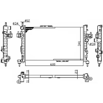 NRF 54753A Aluminium Engine Radiator - Corsa C, Combo C NRF 54753A Aluminium Engine Radiator - Corsa C, Combo C