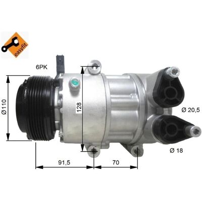 NRF VS16 Airco Compressor - Voor Ford & Volvo NRF VS16 Airco Compressor - Voor Ford & Volvo