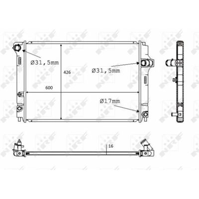 Toyota Yaris III 3/5 ovea NRF Lämmönvaihdin - Alumiini 600x404mm Toyota Yaris III 3/5 ovea NRF Lämmönvaihdin - Alumiini 600x404mm