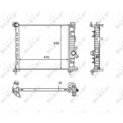 NRF Meriva B Aluminium Radiator - Kølerribber - 470x430x26mm - Bilreservedel NRF Meriva B Aluminium Radiator - Kølerribber - 470x430x26mm - Bilreservedel