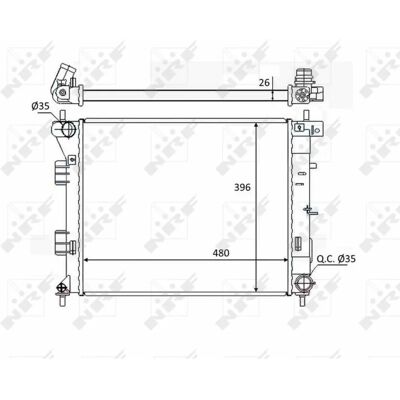 Riscaldatore in alluminio NRF 58522 - Raffreddamento motore - Ricambi auto Riscaldatore in alluminio NRF 58522 - Raffreddamento motore - Ricambi auto