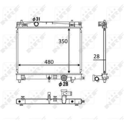 Radiador de Aluminio NRF 58501 para Toyota Yaris II - Refrigeración Radiador de Aluminio NRF 58501 para Toyota Yaris II - Refrigeración