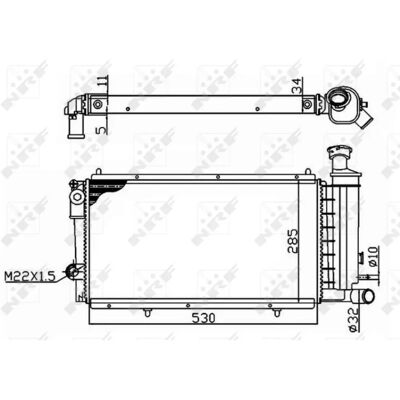 NRF 50406A Radiator - Aluminium, 285x530mm, 34mm lameller - Radiator NRF 50406A Radiator - Aluminium, 285x530mm, 34mm lameller - Radiator