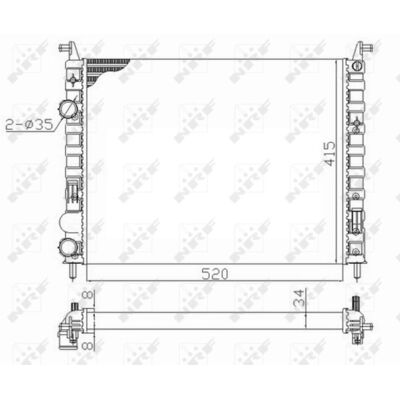Radiatore NRF 58656 - Alluminio - Alette di raffreddamento saldate - 415-523mm Radiatore NRF 58656 - Alluminio - Alette di raffreddamento saldate - 415-523mm