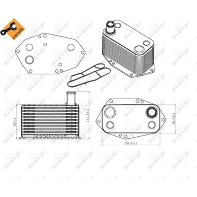 NRF 31307 Vesijäähdytteinen öljynjäähdytin - BMW 3, 5, X5 NRF 31307 Vesijäähdytteinen öljynjäähdytin - BMW 3, 5, X5