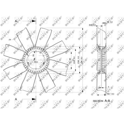 NRF Modello 49804 Ruota del ventilatore - Raffreddamento motore NRF Modello 49804 Ruota del ventilatore - Raffreddamento motore