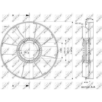 Ruota del ventilatore NRF 49842 - 6 fori, 8 pale, diametro 655mm Ruota del ventilatore NRF 49842 - 6 fori, 8 pale, diametro 655mm