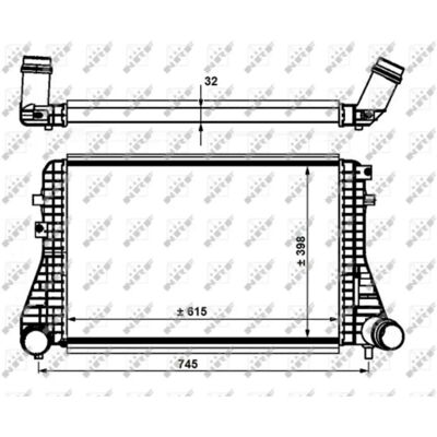 NRF 30915 Intercooler - Air-air & eau - VW Golf 6, Jetta 3, Beetle NRF 30915 Intercooler - Air-air & eau - VW Golf 6, Jetta 3, Beetle