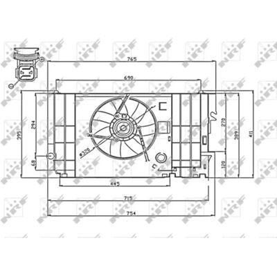 NRF 47740 Radiatorin tuuletin - Neliön muotoinen 7 Lapaa 12V NRF 47740 Radiatorin tuuletin - Neliön muotoinen 7 Lapaa 12V