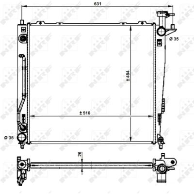 Radiator NRF 59201 - Aluminiu - Adâncime 22mm - Pentru Kia Sorento 2 Radiator NRF 59201 - Aluminiu - Adâncime 22mm - Pentru Kia Sorento 2