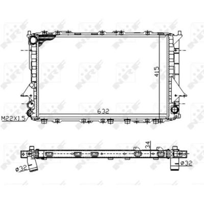 Radiatore in Alluminio NRF 51320A - Raffreddamento Motore - A6 C4 Radiatore in Alluminio NRF 51320A - Raffreddamento Motore - A6 C4
