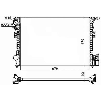 NRF 58958A Alumiinilämmitin - Moottorin jäähdytys - 470x670x23mm NRF 58958A Alumiinilämmitin - Moottorin jäähdytys - 470x670x23mm