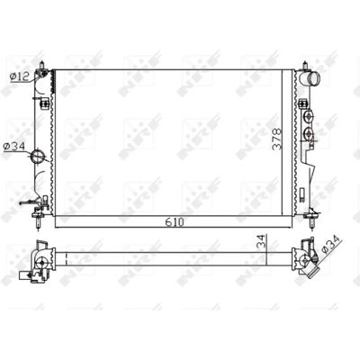 NRF 50563A Aluminium Motorradiator - Kühler, 610x378mm, 34mm NRF 50563A Aluminium Motorradiator - Kühler, 610x378mm, 34mm