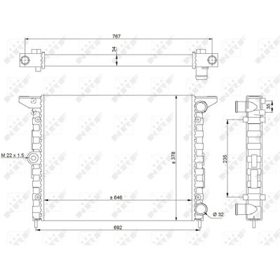 Radiator din aluminiu NRF 519523 pentru VW Sharan I, SEAT Alhambra I - Radiator Radiator din aluminiu NRF 519523 pentru VW Sharan I, SEAT Alhambra I - Radiator