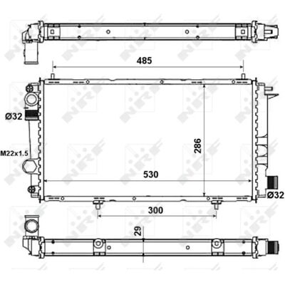 NRF 58957A Aluminium Kühler für Citroën C15 - Radiator NRF 58957A Aluminium Kühler für Citroën C15 - Radiator