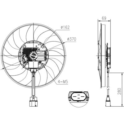 NRF 47930 Motor de Ventilator de Radiator - Diametru 370mm, Fără perii, 11 palete NRF 47930 Motor de Ventilator de Radiator - Diametru 370mm, Fără perii, 11 palete